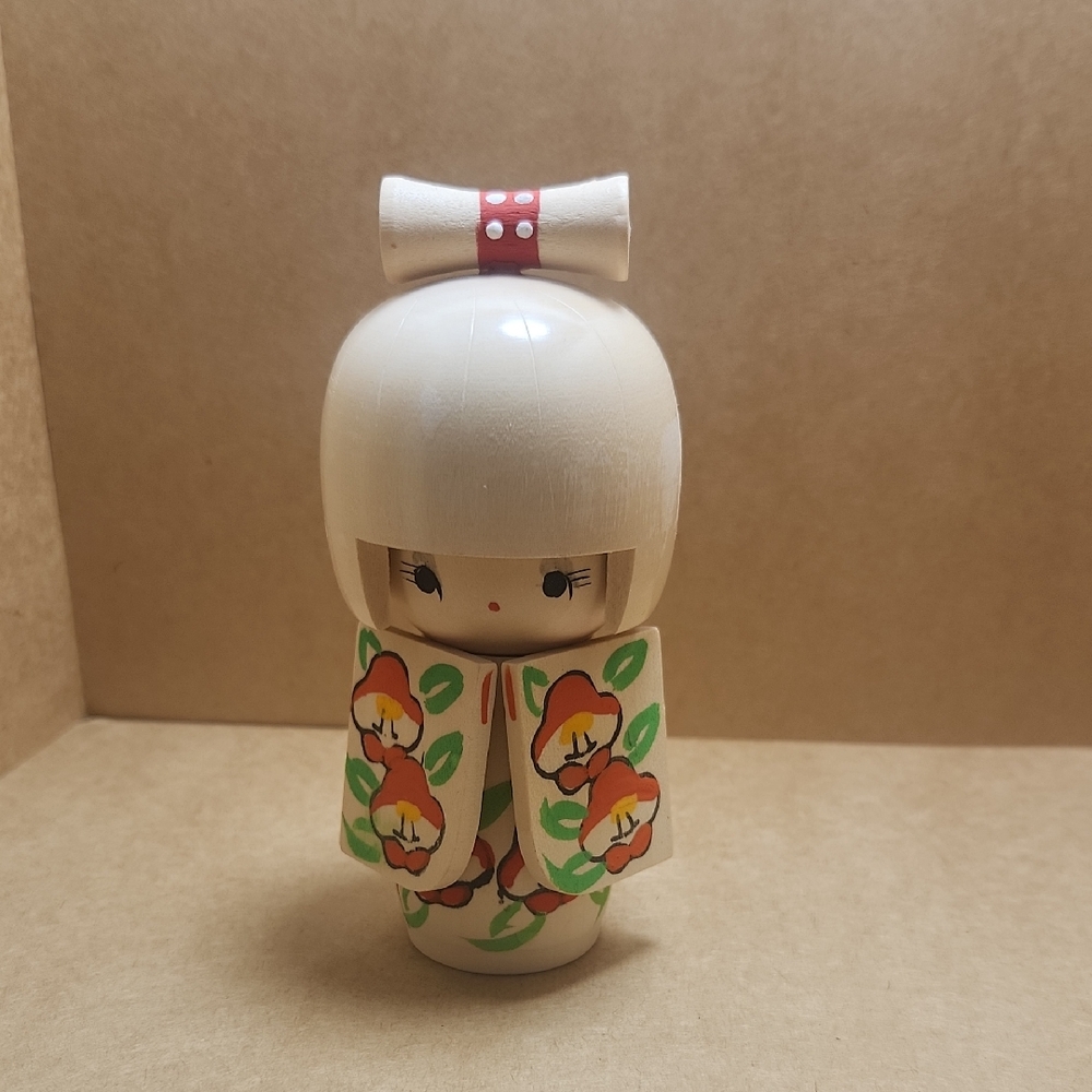 ***SALE 3 for $20*** Handcrafted Kokeshi Doll with Floral Design